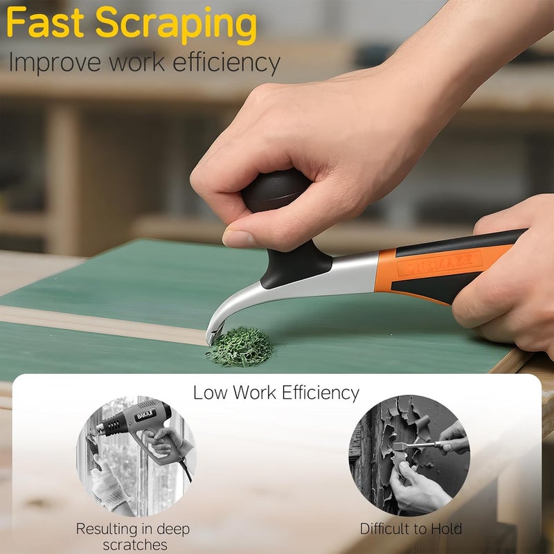Onemake Premium Ergonomic Carbide Scraper - 2-1/2", Heavy-Duty Tool for Wood, Metal, Glass & Floors, Removal on Various Surfaces Dry Glaze, Stains, Putty, Scratches, Rust, Paint, Glue, Varnish, Resin - 65 mm - Image 4